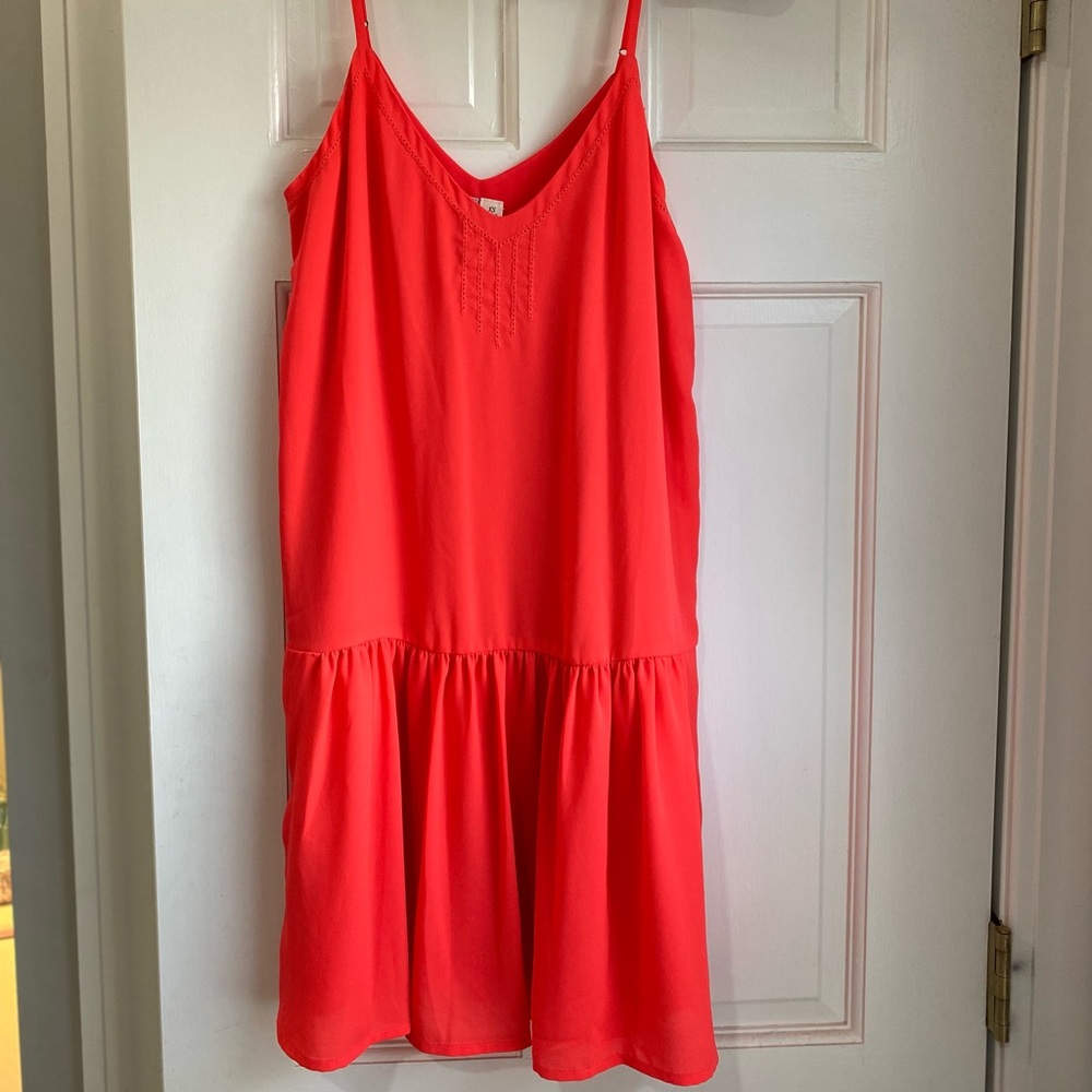 Hot pink chiffon mini dress